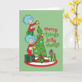 Ding Een Ding Twee Merry Dingen Jolly Dingen Kaart (Gele Bloem)