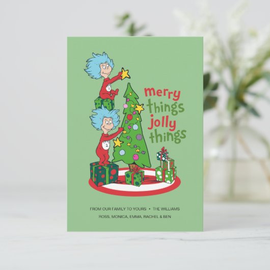 Ding Een Ding Twee Merry Things Jolly Things Kaart (Staand voorkant)