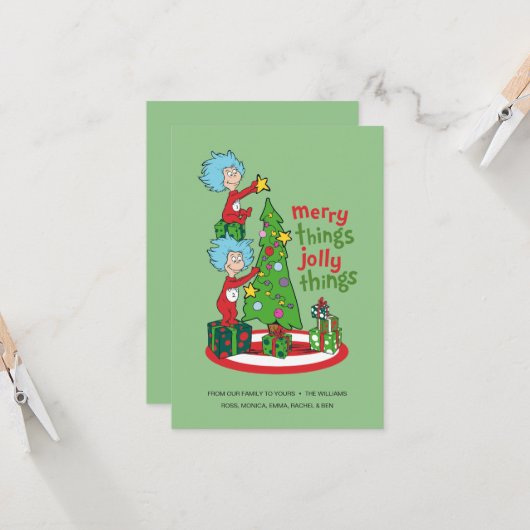 Ding Een Ding Twee Merry Things Jolly Things Kaart (Voorkant / Achterkant in situ)