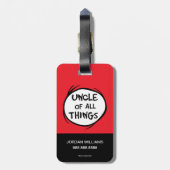 Ding één ding twee - oom van alle dingen bagagelabel (Achterkant verticaal)