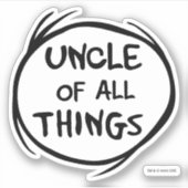 Ding één ding twee - oom van alle dingen sticker (Voorkant)