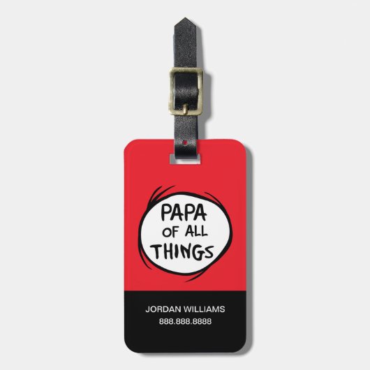 Ding één ding twee - Papa van alle dingen Bagagelabel (Voorkant verticaal)