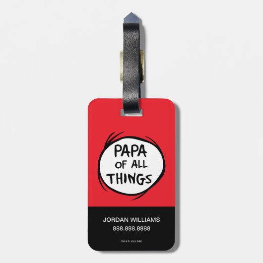 Ding één ding twee - Papa van alle dingen Bagagelabel (Achterkant verticaal)