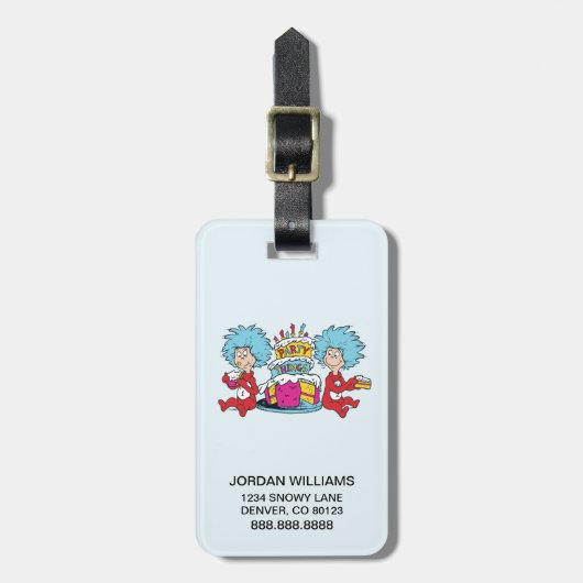 Ding één ding twee partij dingen bagagelabel (Voorkant verticaal)