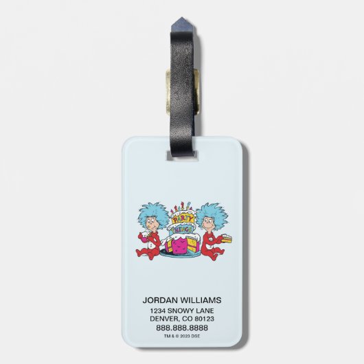 Ding één ding twee partij dingen bagagelabel (Achterkant verticaal)