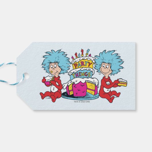 Ding één ding twee partij dingen cadeaulabel (Achterkant Horizontaal)