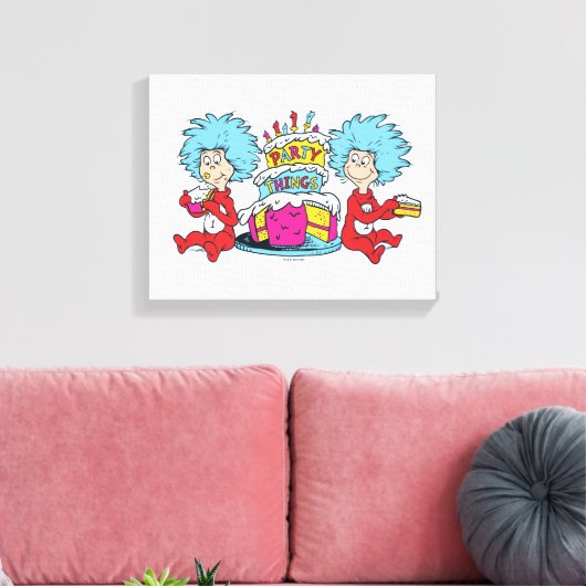 Ding één ding twee partij dingen canvas afdruk (Insitu (Woonkamer))