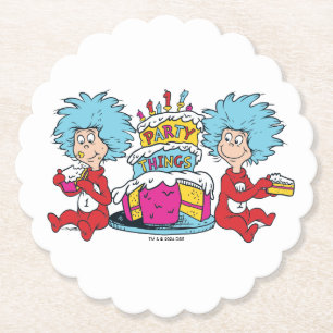 Ding één ding twee partij dingen kartonnen onderzetters