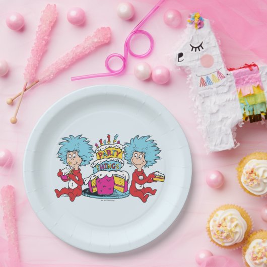 Ding één ding twee partij dingen papieren bordje (Feest)