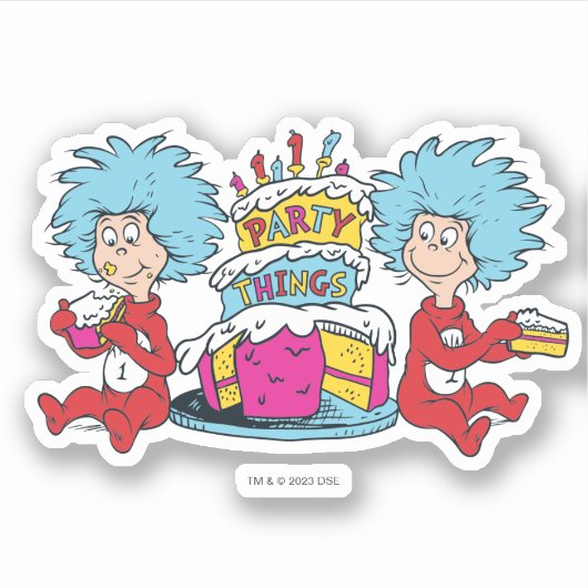 Ding één ding twee partij dingen sticker (Voorkant)