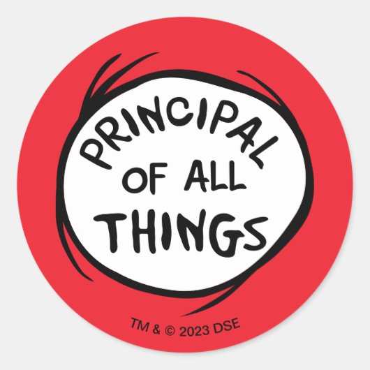 Ding één ding twee - Principal of all things Ronde Sticker (Voorkant)