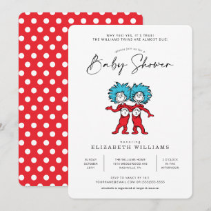 Ding Een Ding Twee Rode Tweeling Baby Shower Kaart