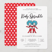 Ding Een Ding Twee | Rode Tweeling Baby Sprinkle Kaart (Voorkant / Achterkant)