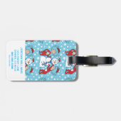 Ding één ding twee sneeuwman patroon bagagelabel (Achterkant horizontaal)