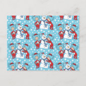 Ding één ding twee sneeuwman patroon briefkaart (Voorkant)