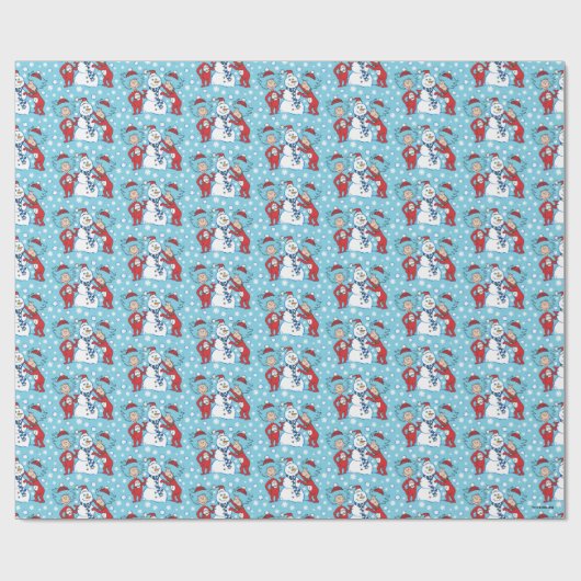 Ding één ding twee sneeuwman patroon cadeaupapier (Vlak)