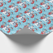Ding één ding twee sneeuwman patroon cadeaupapier (Hoek)