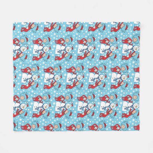 Ding één ding twee sneeuwman patroon fleece deken (Voorkant (Horizontaal))