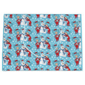 Ding één ding twee sneeuwman patroon groot cadeauzakje (Voorkant)