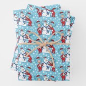 Ding één ding twee sneeuwman patroon inpakpapier vel (In situ)