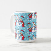 Ding één ding twee sneeuwman patroon koffiemok (Voorkant links)