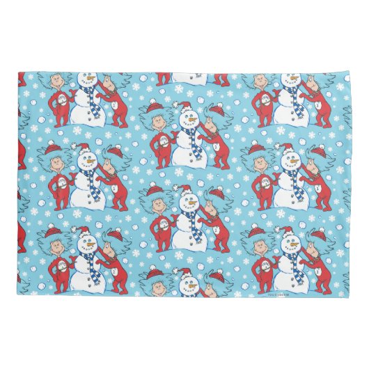 Ding één ding twee sneeuwman patroon kussensloop (Achterkant)