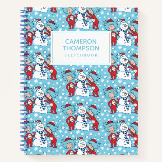Ding één ding twee sneeuwman patroon notitieboek (Voorkant)