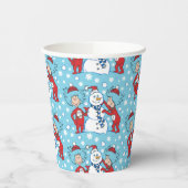 Ding één ding twee sneeuwman patroon papieren bekers (Links)