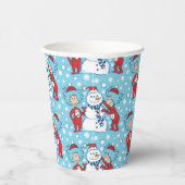 Ding één ding twee sneeuwman patroon papieren bekers (Rechts)
