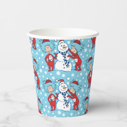Ding één ding twee sneeuwman patroon papieren bekers (Voorkant)