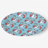 Ding één ding twee sneeuwman patroon papieren bordje (Gekanteld)