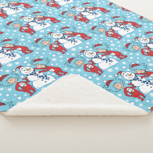 Ding één ding twee sneeuwman patroon sherpa deken (3/4)