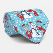 Ding één ding twee sneeuwman patroon stropdas (Opgerold)