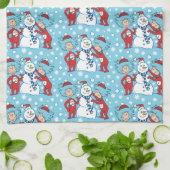 Ding één ding twee sneeuwman patroon theedoek (Gevouwen)