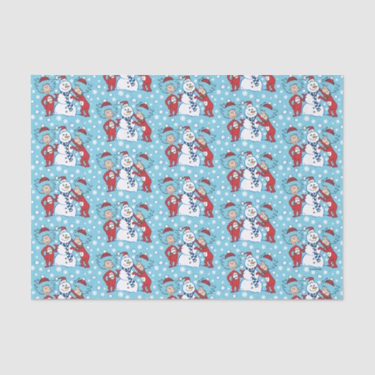 Ding één ding twee sneeuwman patroon tissuepapier (Voorkant)