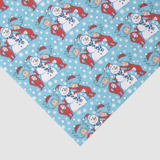 Ding één ding twee sneeuwman patroon tissuepapier (Detail)