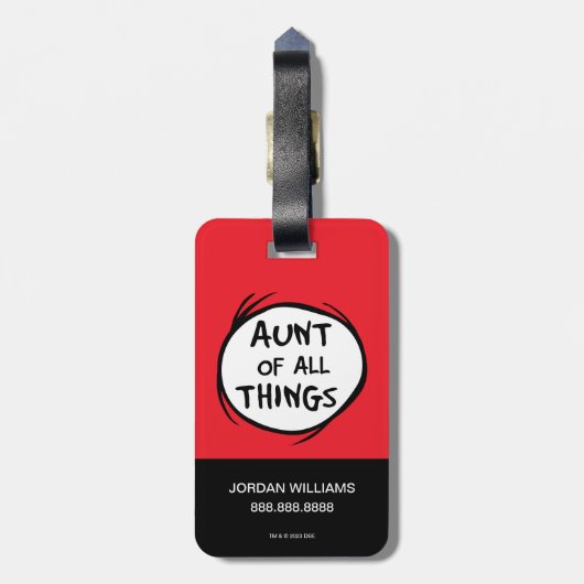 Ding één ding twee - Tante van alle dingen Bagagelabel (Achterkant verticaal)
