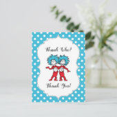 Ding Een Ding Twee | Tweeling Baby Shower Bedankt Briefkaart (Staand voorkant)