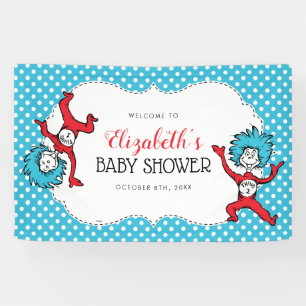 Ding Eén Ding Twee Tweeling Baby Shower Vlag Spandoek