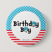 Ding één ding twee tweeling verjaardag | Verjaarda Ronde Button 7,6 Cm (Voorkant)