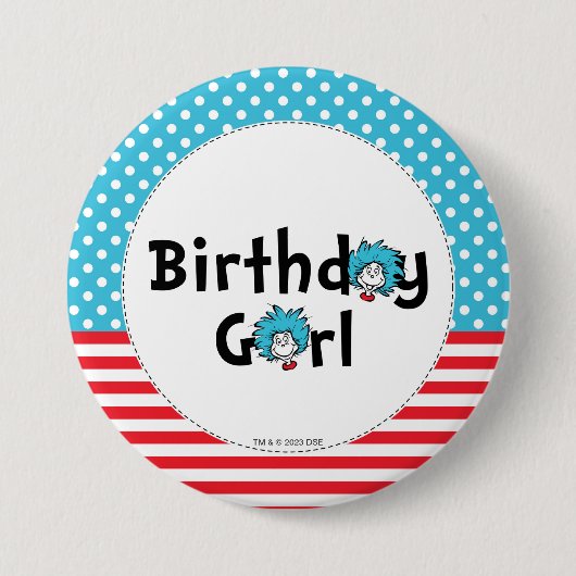 Ding één ding twee tweeling verjaardag | Verjaarda Ronde Button 7,6 Cm (Voorkant)