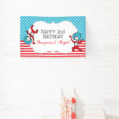 Ding Een Ding Twee | Tweeling Verjaardagsbanner Spandoek (Insitu)