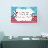 Ding Een Ding Twee | Tweeling Verjaardagsbanner Spandoek (Beurs)