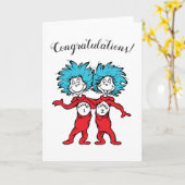 Ding één ding twee | Twins Baby gefeliciteerd Kaart (Gele Bloem)