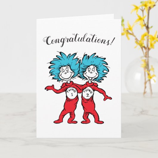 Ding één ding twee | Twins Baby gefeliciteerd Kaart (Gele Bloem)