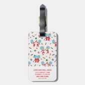 ding één ding twee viering patroon bagagelabel (Achterkant verticaal)