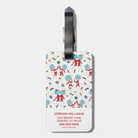 ding één ding twee viering patroon bagagelabel (Achterkant verticaal)