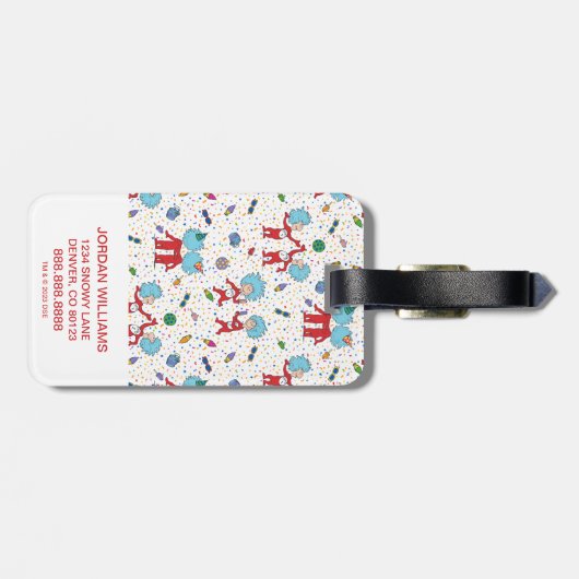 ding één ding twee viering patroon bagagelabel (Achterkant horizontaal)