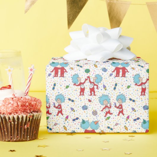 ding één ding twee viering patroon cadeaupapier (Verjaardagsfeest)