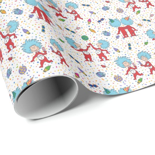 ding één ding twee viering patroon cadeaupapier (Rol Hoek)